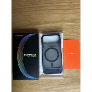 TORRAS Magnetic Stand Case For iPhone 17 Pro Slim Transparent Deep Blue